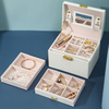 Luxury Girls Jewelry Ear Studs Ring Earrings Necklace Bracelet Multi-layer Organizer Storage Box with Drawer And Mirror