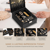 Wholesale PU Leather 2 Layers Jewelry Organizer Case Suede Ring Earrings Necklace Jewelry Watch Display Box with Metal Lock 