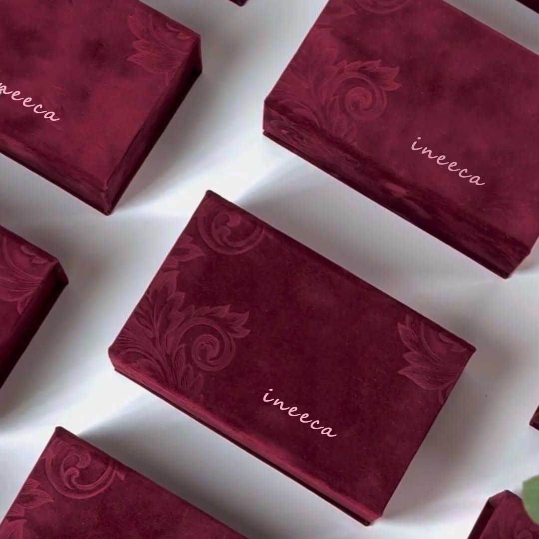 Suede Jewelry Ring Box with Mirror