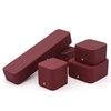 High Grade PU Leather Small Bracelet Brooch Earring Necklace Ring Jewelry Packaging Box Set with Metal Clasp