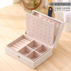 Factory Direct Selling PU Leather Portable Simple Earrings Necklace Ring Jewelry Storage Box with Flannelette Lining