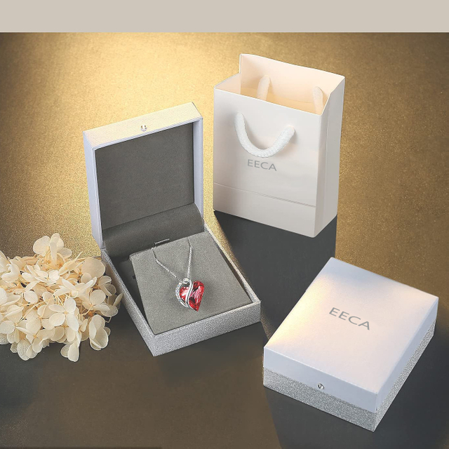Glossy jewelry box pendant Mothers Day Gifts green earring heart necklace Constellations jewelry bag Bracelets gift box