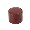 Custom Logo Small Vintage Pu Leather Round Wedding Ring Earring Jewelry Gift Packaging Box Wholesale