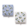 Handmade Square Hydrangea Embroidery Flip Top Ring Box Fabric Jewelry Package Box with Beads Tassel Travel Storage Jewelry Box