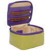 Square leather zip leather jewelry box women storage travel case luxury jewelry organizer travel jewellery boxes