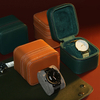 Custom Pu Leather With Velvet Watch Pillow Watch Strap Box Luxury zipper travel Gift Watch Display Box