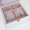 Fashion Luxury Gift Packaging Leather Velvet Necklace Bracelet Ring Earring Jewellery Pink Jewelry Organizer Storage Box Case