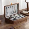 Luxury Custom Logo Wood Jewelry Box Organizer With Lock Large Velvet Wooden Necklace Earring Ring Watch Jewellery Storage Case