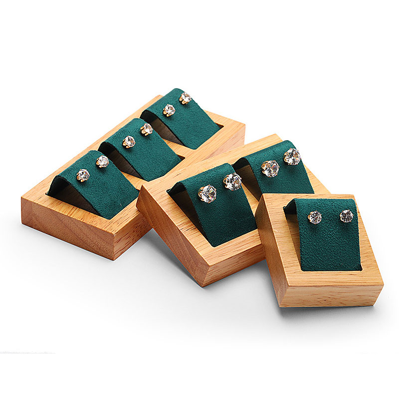 Jewelry Display Props Necklace Jewelry Bamboo Suede Fabric Showing Holder Ring Earring Pendant Support Display Tray
