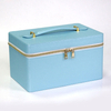 Custom Leather Jewellery Storage Case Travel Cosmetic Organizer Faux Leather Luxury Jewelry Gift Boxes with Handles