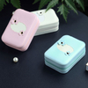 Lipstick storage box small single PU leather portable travel cosmetic bag Women's Small makeup with mirror lip lacquer jewelry