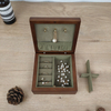 Wood Jewelry Box Small Simple Portable Jewelry Storage Box Travel Earring Necklace Jewelry Box With Mirror