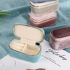 Velvet Box for Jewellery Earring Ring Necklace Packing Organizer Container Small velvet zipper Travel jewelry storage box