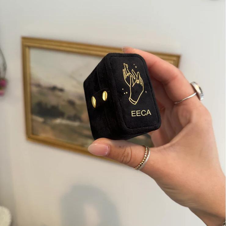 Unique Mini Ring Travel Box Black Full Box Rings Velvet Jewelry Packaging Portable Jewelry Storage Box Ring Earring Holder