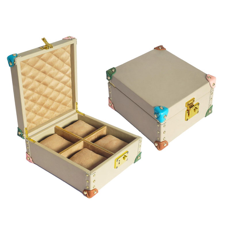Premium Watch And Bracelet Box Storage Leather Handmade Custom Travel Personalized Jewelry Watch Gift Box Packaging