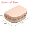 Travel Jewelry Case Small Portable Seashell-shaped Jewelry Box PU Leather Mini Jewelry Organizer with Mirror 