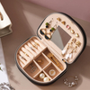Wholesale Jewelry Case Double-Layer Portable Earrings Lipstick Watch Storage Black Jewelry Box with Mirror 