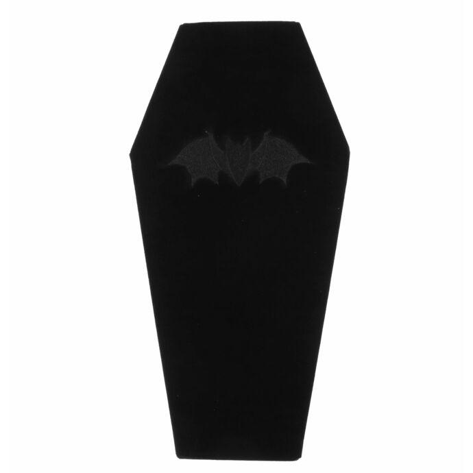 Bat Embroidery Velvet Coffin Jewelry Box Halloween Custom Design Pendant Ring Storage Box Trinket Necklace Set Display Box