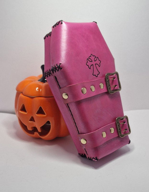 Leather Coffin Dice Storage Jewelry Box Halloween Surprise Ring Custom Coffin Shaped Pumpkin Necklace Bracelet Box Packaging