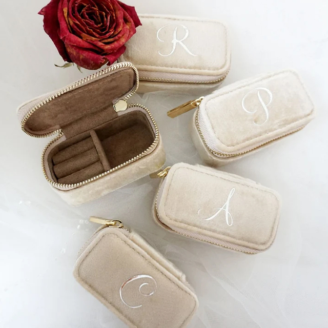 Elegant Custom Logo Small Pu Leather Zipper Ring Jewelry Storage Box Unique Cardboard Gift Paper Packaging Jewelry Box