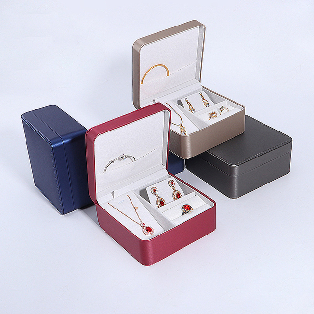 New Multifunctional Brushed Leather Jewelry Watch Bracelet Necklace Ring Pendant Set Storage Box For Valentine's Day