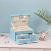 Luxury Large Portable Jewelry Organizer Storage Case Packaging Box with Lock and drawer for Women Girls