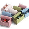 New Mini Portable Velvet Snap Travel Stud Earrings Ring Jewelry Packaging Bag Box with Button And Sponge Insert