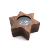 Exquisite Small Black Walnut Hexagon Star Stud Earrings Proposal Ring Jewelry Packaging Box with Clear Window