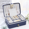 High Grade Anti-oxidation Leather Two Layer Jewelry Earrings Necklace Bracelet Watch Hair Accessories Hairpin Storage Box