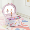 Factory Wholesale High Quality Luxury Music Ballerina Girl Wooden Jewelry Gift Storage Box with Mirror For Wedding 