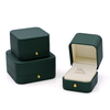 High Grade PU Leather Small Bracelet Brooch Earring Necklace Ring Jewelry Packaging Box Set with Metal Clasp