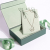 Magnetic Flap Small Ring Jewelry Box Earring Bracelet box green velvet jewelry Snap Gift Boxes packaging wholesale