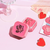  Glass Pink Wedding Ring Box Single Slot Velvet Earring Box Packaging Rose Gold Flower Engagement Jewelry Box for Ring