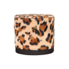Zipper Leopard Print Jewelry Ring Gift Boxes Fabric Velvet Embroidered Logo Women's Earring Organizer with Two Compartments
