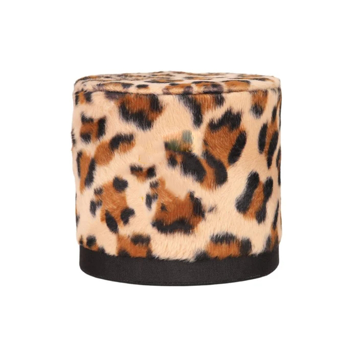 Zipper Leopard Print Jewelry Ring Gift Boxes Fabric Velvet Embroidered Logo Women's Earring Organizer with Two Compartments