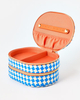 Portable Embroidered Jewelry Zipper Boxes Custom Travel Jewelry Packaging Box Organizer with Logo Jewelry Box for Ring Bracelet