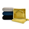 Custom Logo Color Blue Velvet Suede Jewelry Box Luxury Bangle Bracelet Necklace Box Jewellery Packaging Display Box Holder
