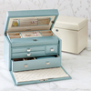 Custom Portable Magnetic Closure Leather Jewelry Packaging Box Organizer Travel Jewelry Case Jwellary Storage Box with Mirror