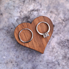 Heart Shaped Walnut Wood Ring Box Magnetic Proposal Ring Box for Engagement Wedding Ceremony Birthday Gift