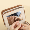 Pu Leather Velvet Jewellery Gift Storage Packaging Boxes Organizer Custom Logo Mirror Small portable zipper Travel Jewelry Box