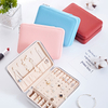 Zipper Small Travel Jewelry Box Organizer Velvet Jewelry Storage Case for Ring Earring Necklace