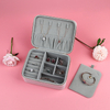 Small Elegant Pink zipper Leather Travel Jewelry Box Holder With Storage jewelry box travel