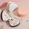 Heart-shaped jewelry earrings bracelet storage box zipper jewelry travel bag