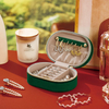 New Arrival Portable Oval Velvet Travel Ring Earrings Necklace Women Jewelry Organizer Box for Gift Wholesale 