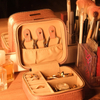 Travel Zipper Jewelry Box Packaging Custom Pu Leather Velvet Earring Ring Organizer Box Alligator Pink Watch Bracelet Boxes