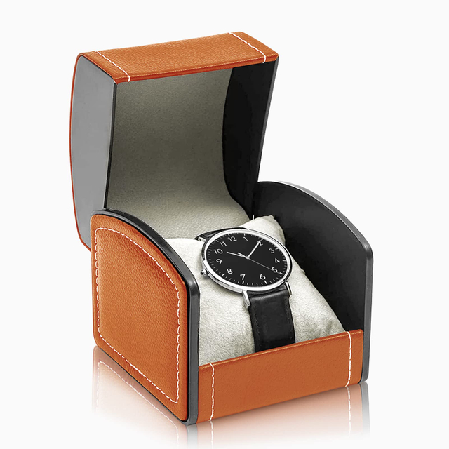 Classic 1 Slot PU Leather Watch Case Storage Holder Organizer Bracelet Jewelry Exquisite Display Watch Box Leather Soft Pill