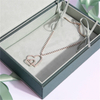 Custom Magnetic Flap Earring Jewelry Boxes Rigid Paper Display Box for Women Set Gold Logo Plush Green Ring Box 