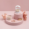Portable Grey Small Round Velvet Lining Double Layer Jewelry Stud Earrings Ring Necklace Storage Box Wholesale