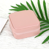 Custom Small Travel Simple Portable Zipper Flip Ring Necklace Earrings Jewelry Storage Box Flannel Lining