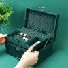 Three Layer Large Capacity Velvet Stud Earrings Necklace Ring Bracelet Jewelry Storage Organizer Box with Lock